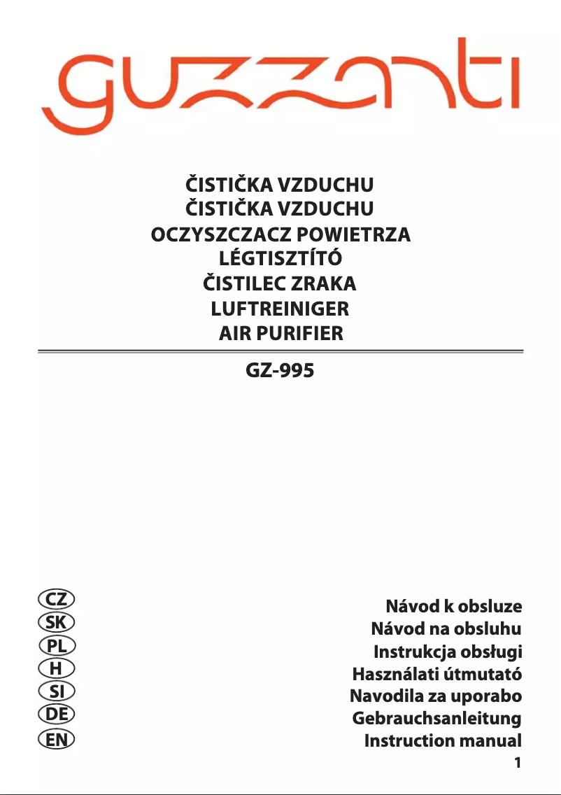 Page n°1 - Manuel utilisateur Guzzanti GZ-995