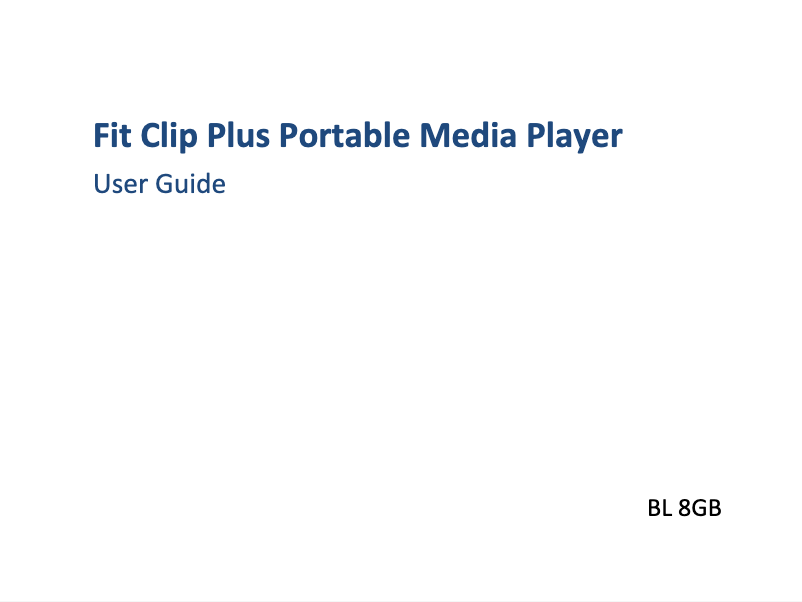Image de la première page du manuel de l'appareil Fit Clip Plus