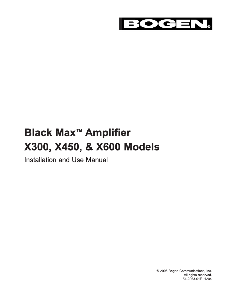 Page 1 de la notice Manuel utilisateur Bogen X450