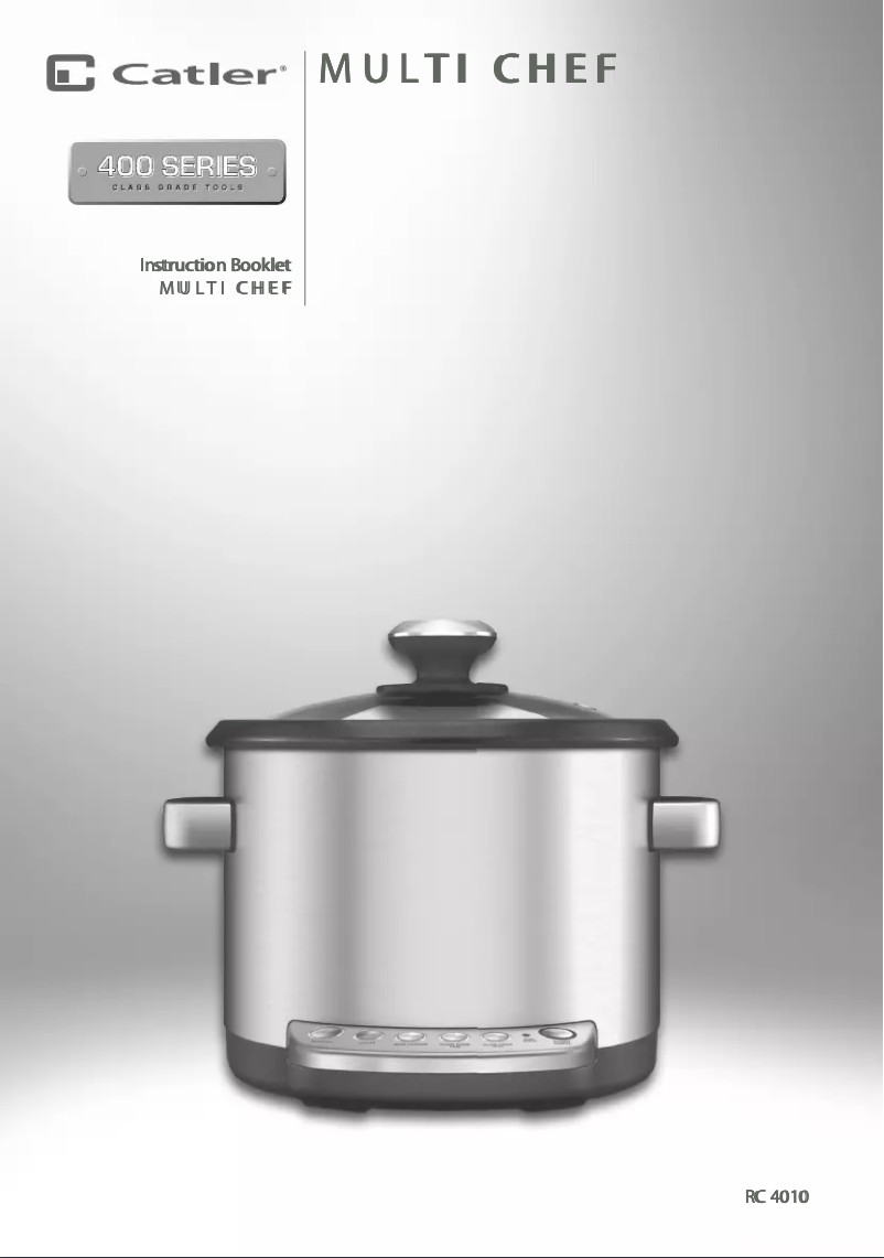 Page n°1 - Manuel utilisateur Catler RC 4010