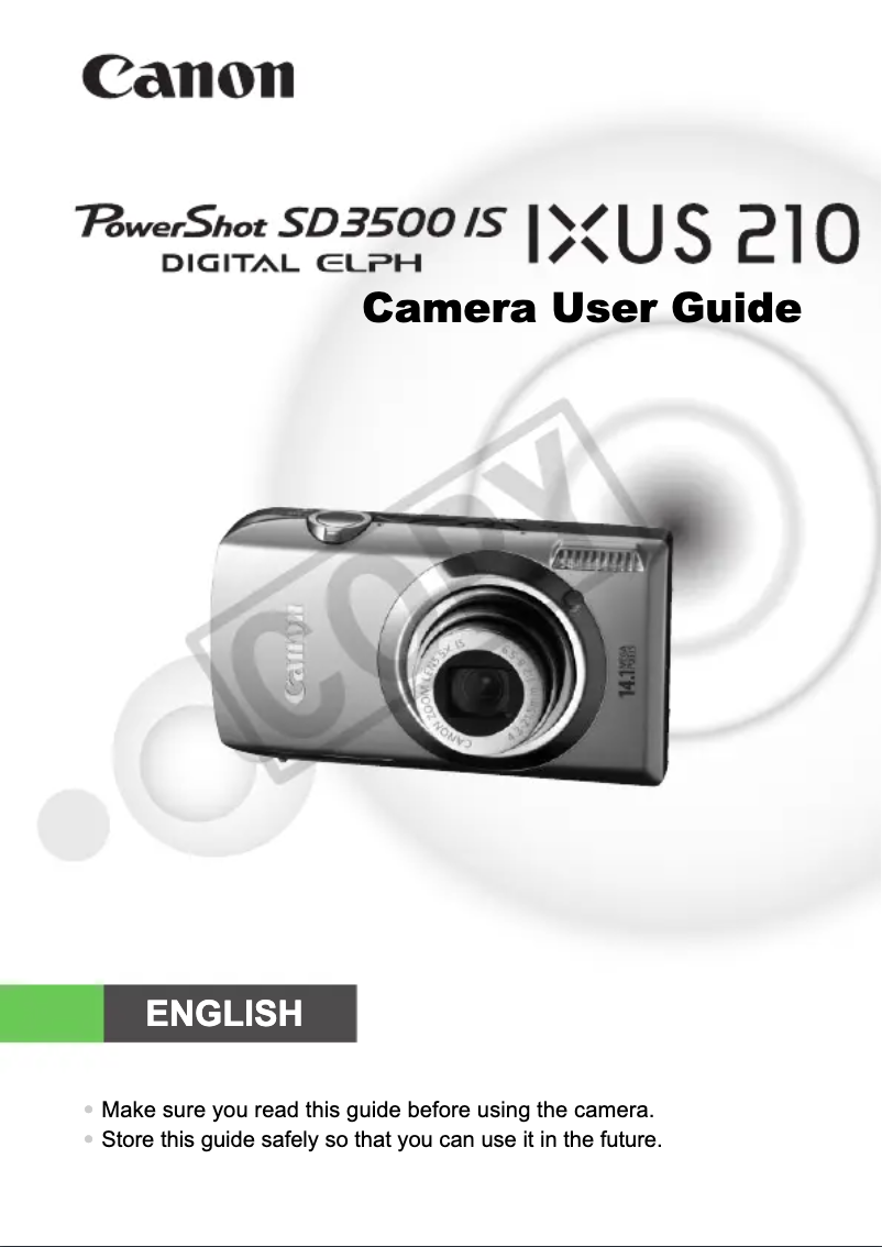 Page 1 de la notice Manuel utilisateur Canon Ixus 210