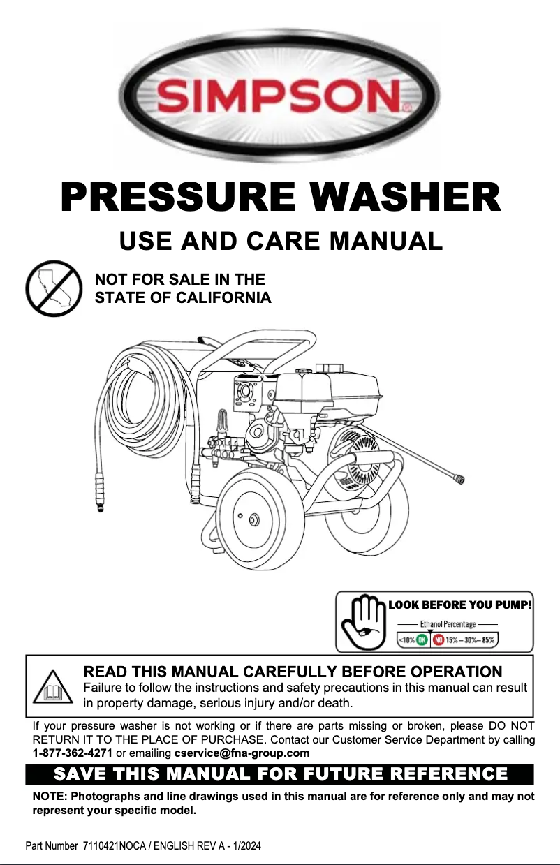 Página 1 del manual Manual de usuario Simpson Pro Series PS61370