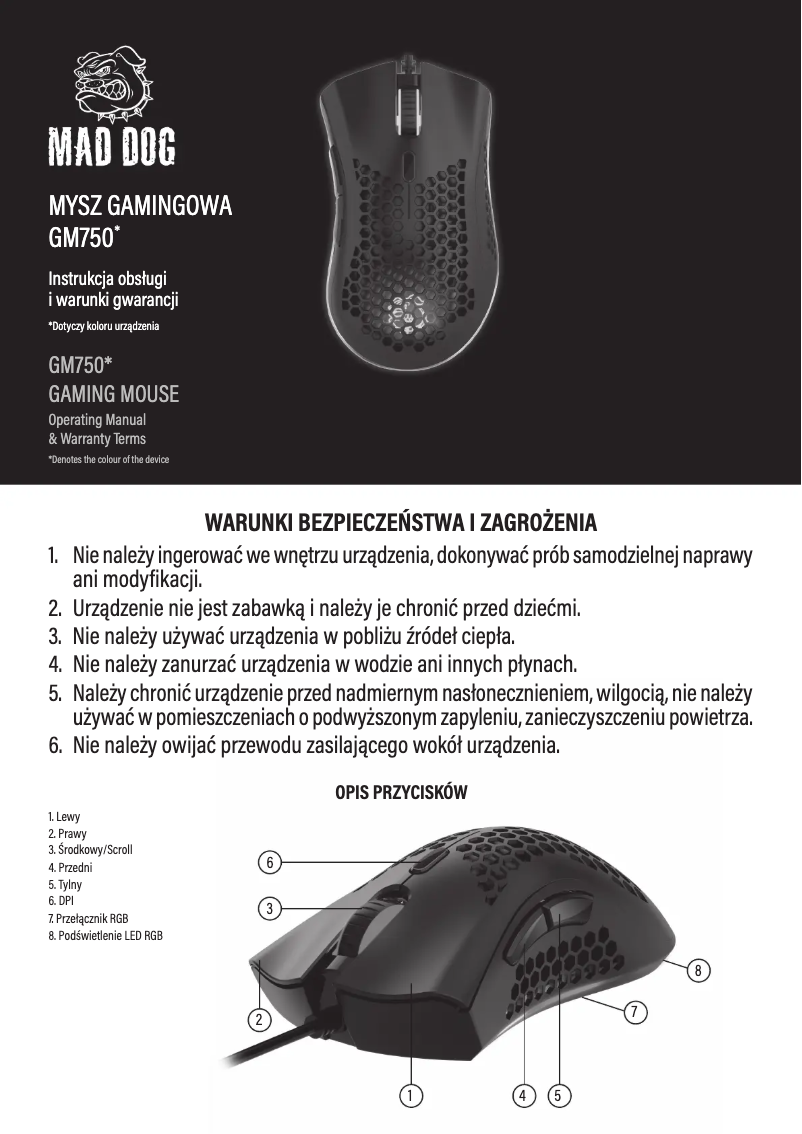 Image de la première page du manuel de l'appareil GM750