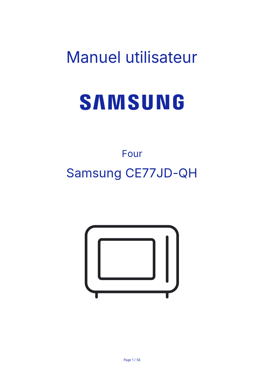 Page n°1 - Manuel utilisateur Samsung CE77JD-QH