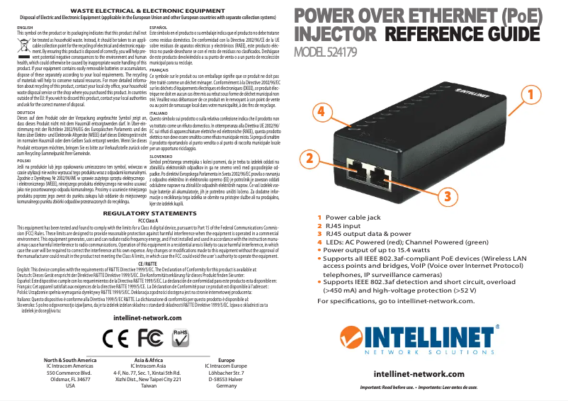 Page n°1 - Manuel utilisateur Intellinet 524179