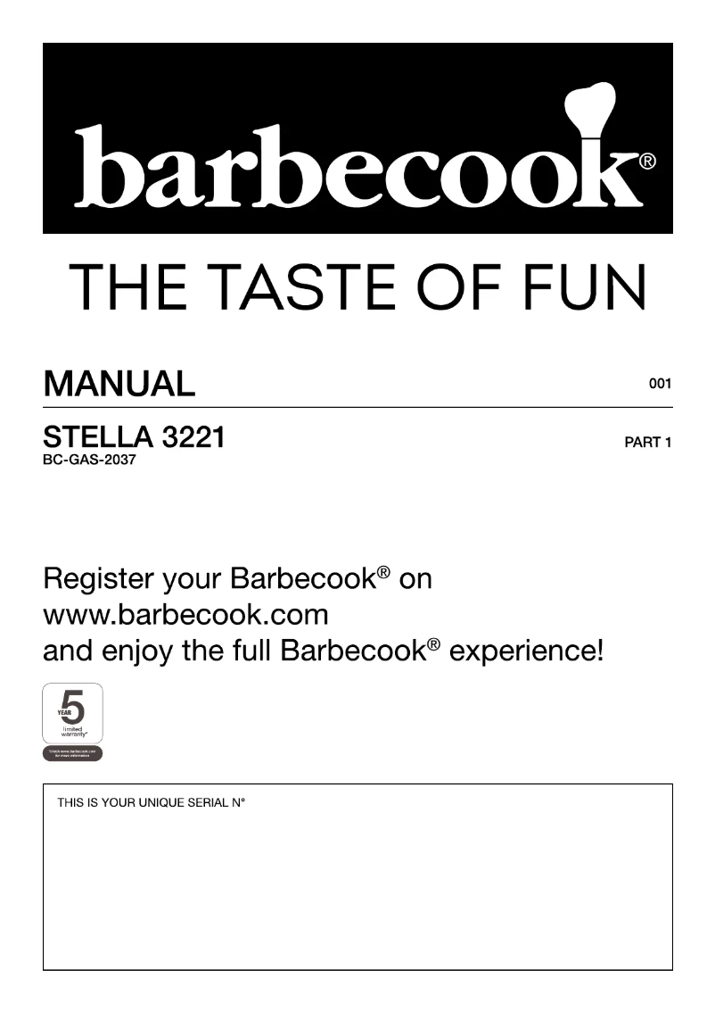 Page 1 de la notice Manuel utilisateur Barbecook Stella 3221