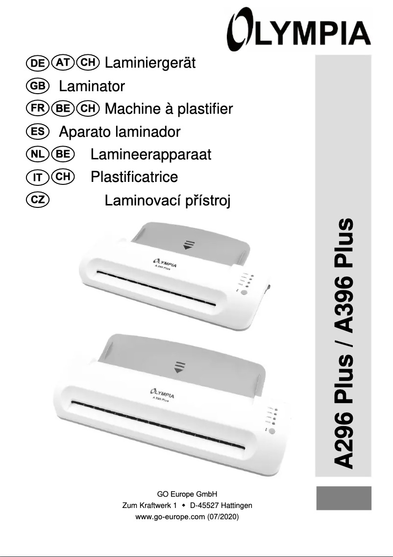 Page n°1 - Manuel utilisateur Olympia A 296 Plus