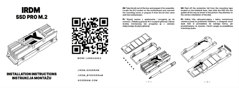 Page n°1 - Manuel utilisateur Goodram IRDM PRO