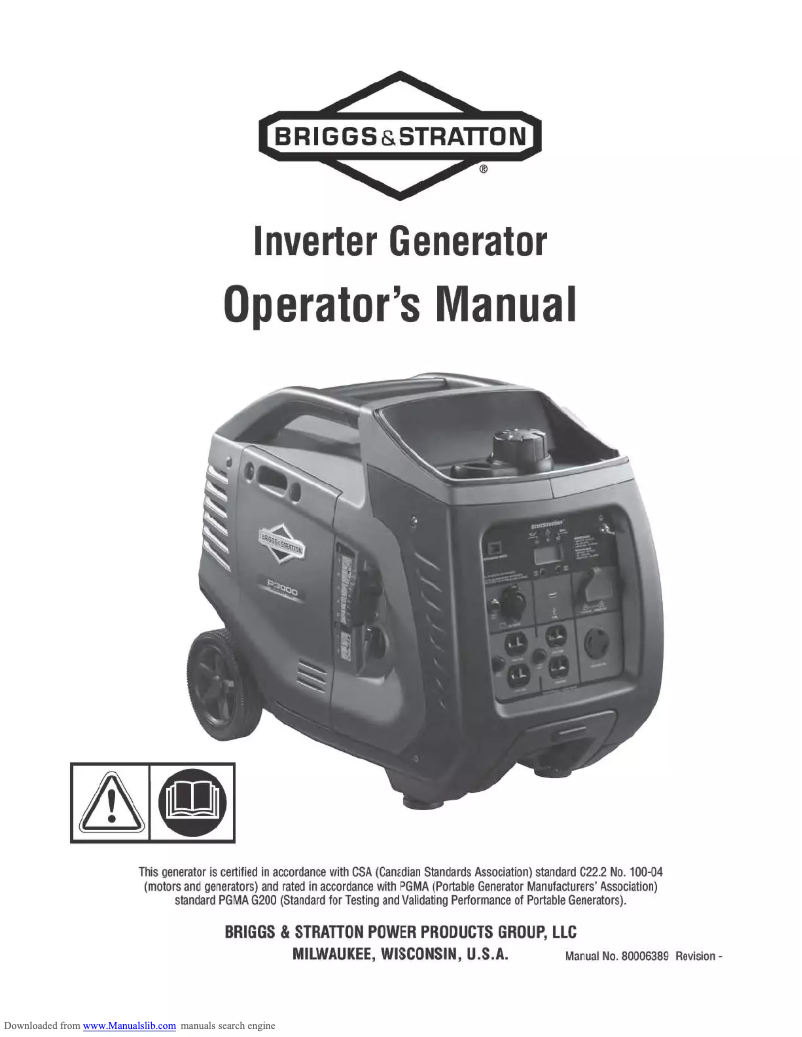 Page 1 de la notice Manuel utilisateur Briggs & Stratton P3000