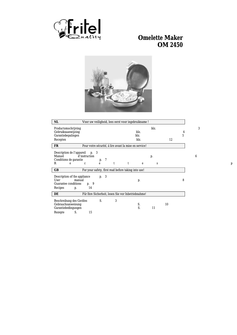 Page 1 de la notice Manuel utilisateur Fritel OM 2450