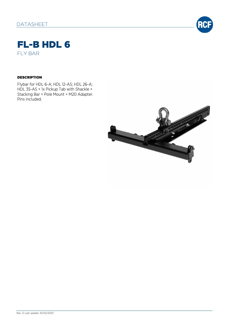 Page n°1 - Manuel utilisateur RCF FL-B HDL 6