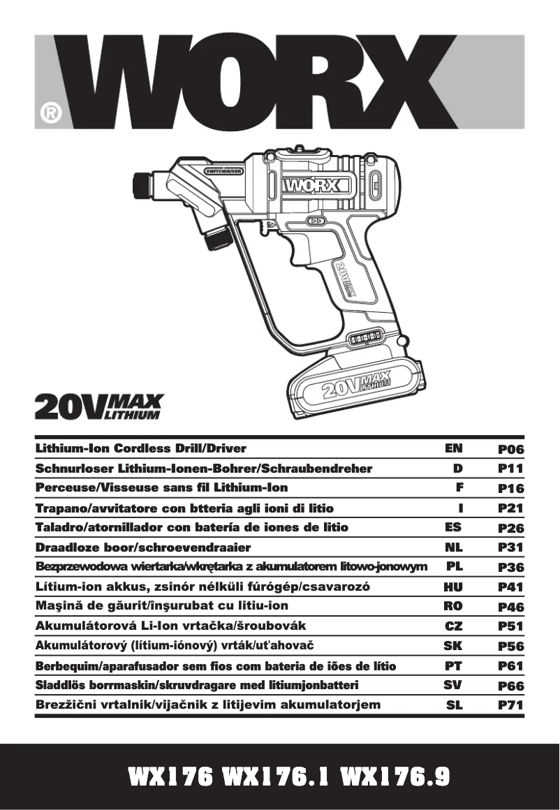 Image de la première page du manuel de l'appareil WX176.3