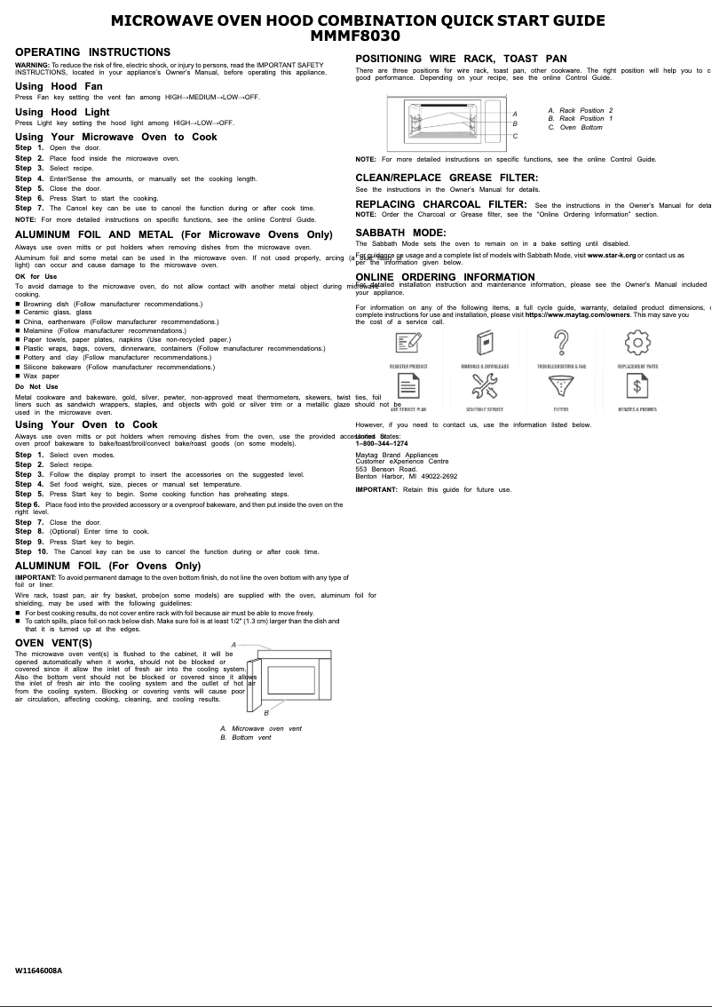 Page n°1 - Guide de démarrage rapide Maytag MMMF8030PZ