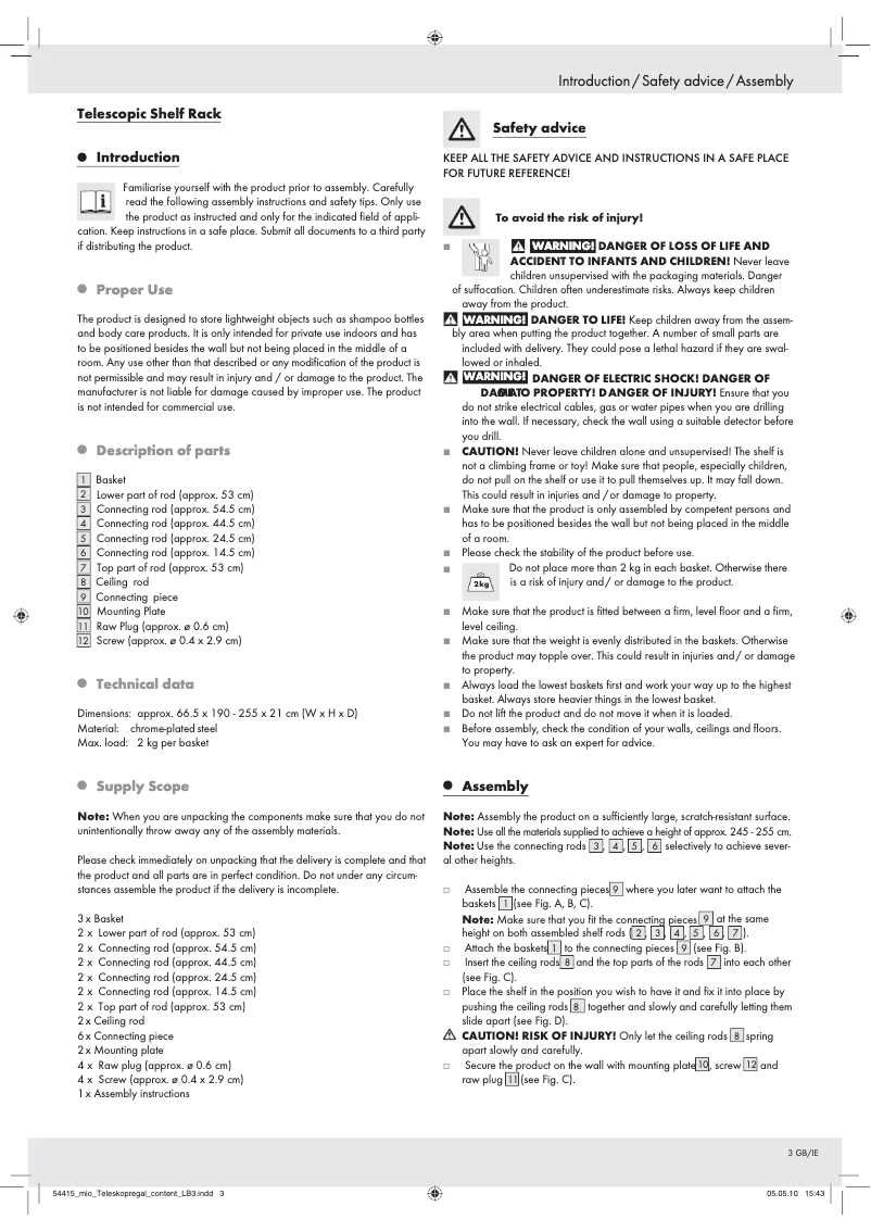 Page n°1 - Manuel utilisateur Miomare Z29412