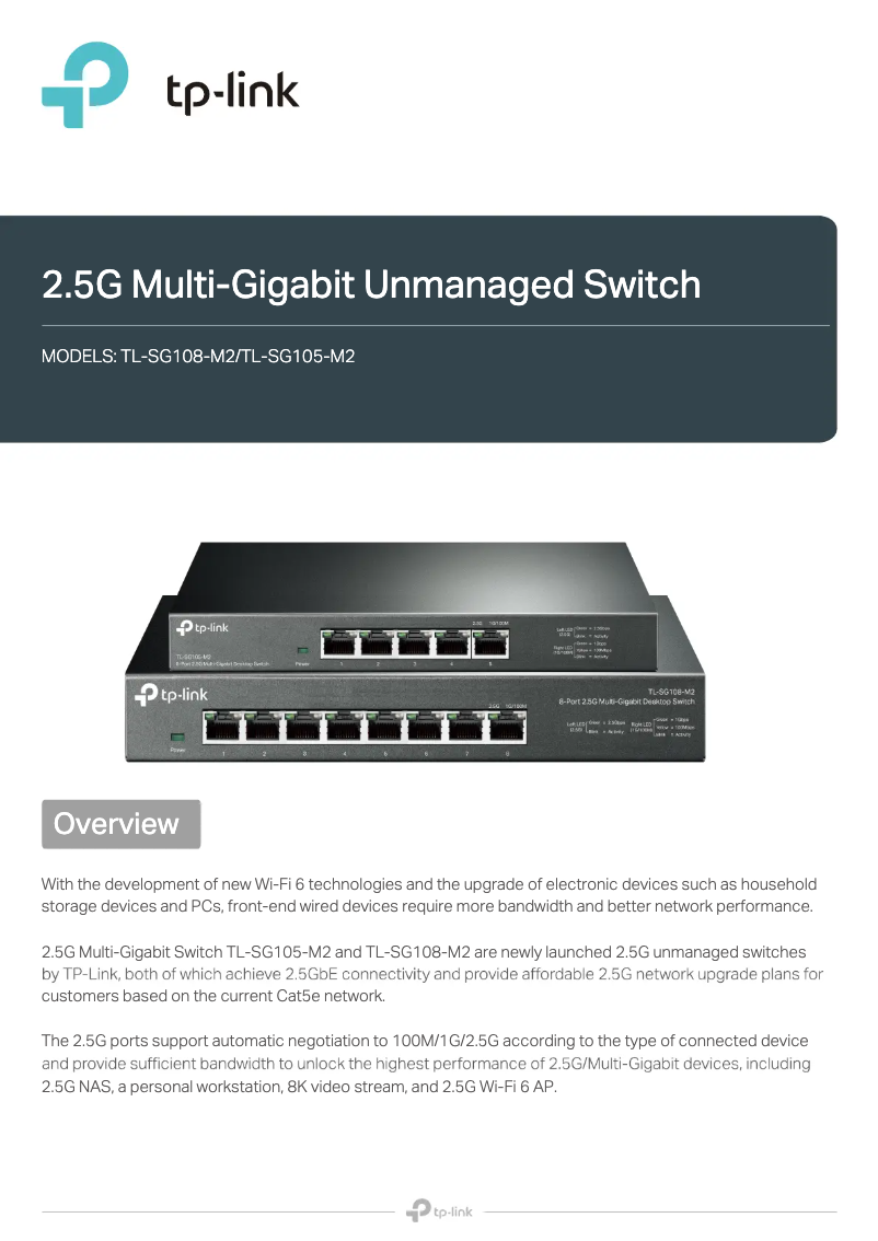 Página 1 del manual Guía de instalación TP-Link TL-SG108-M2