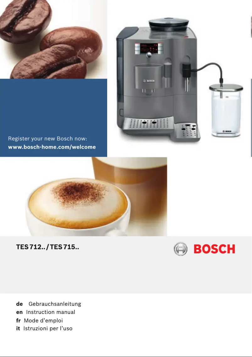 Page 1 de la notice Manuel utilisateur Bosch VeroBar AromaPro TES71251DE
