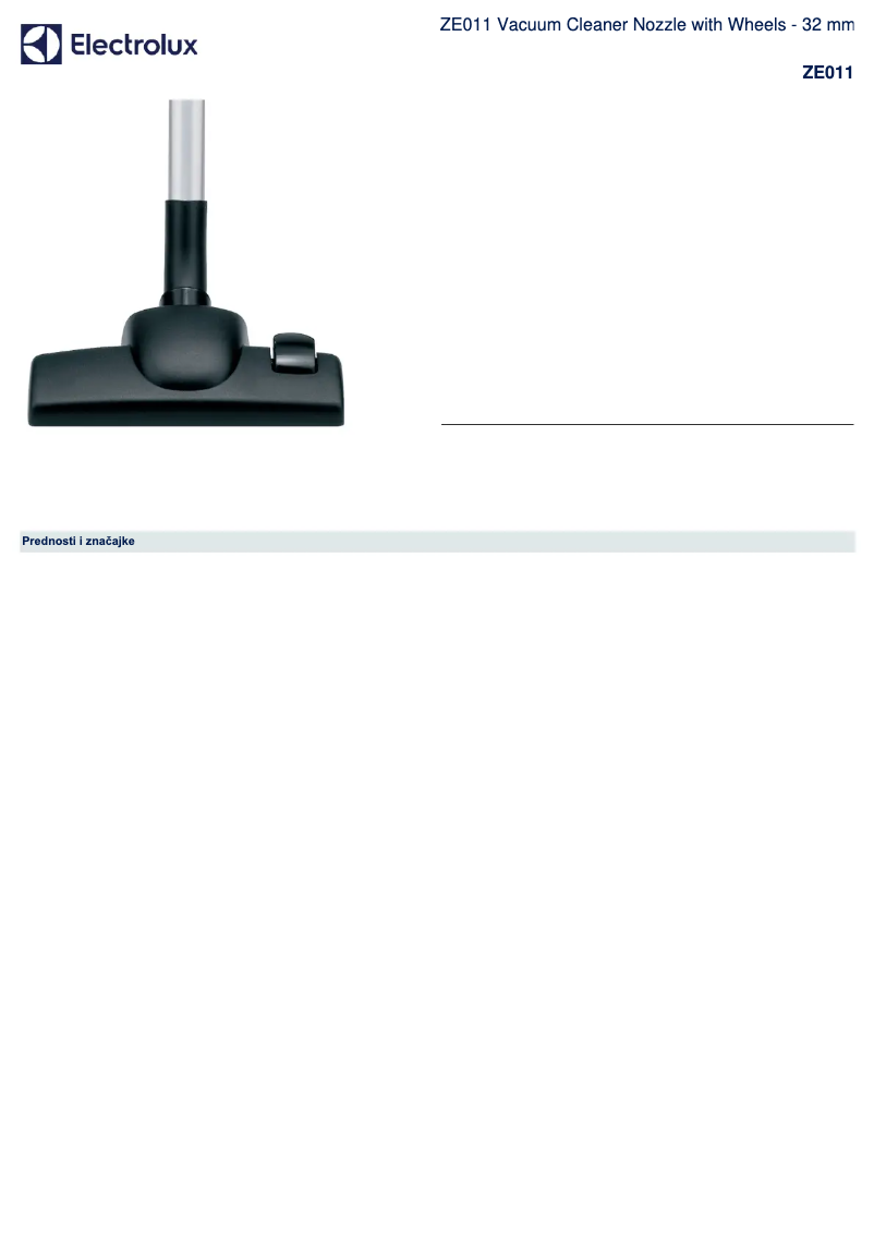 Page 1 de la notice Manuel utilisateur Electrolux ZE011