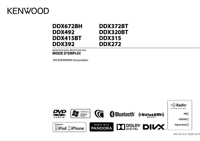 Page n°1 - Manuel utilisateur Kenwood DDX272