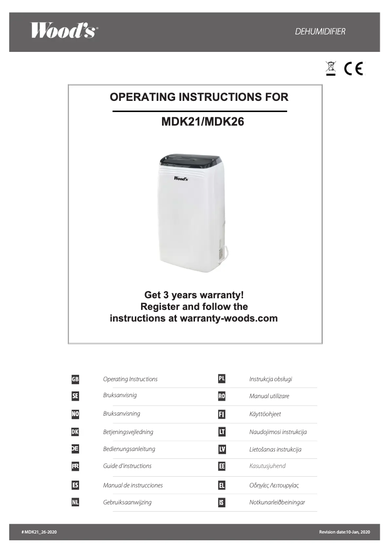 Image de la première page du manuel de l'appareil MDK26