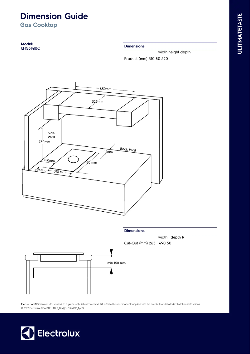 Page 1 de la notice Manuel utilisateur Electrolux EHG3141BC