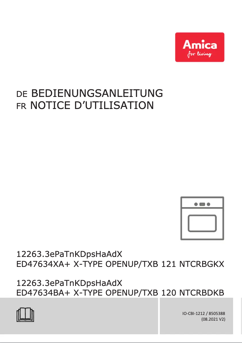 Page n°1 - Fiche technique Amica ED47634XA+ X-Type OPENUP