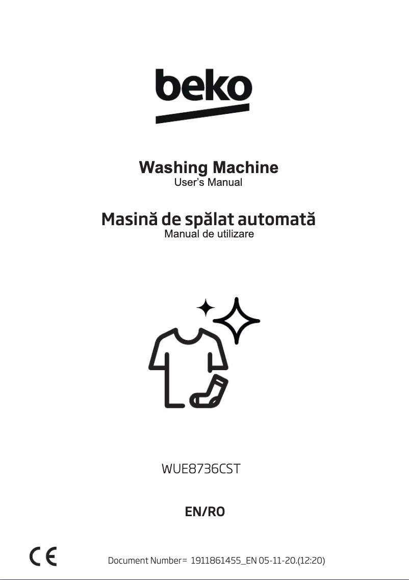 Image de la première page du manuel de l'appareil WUE8736CST