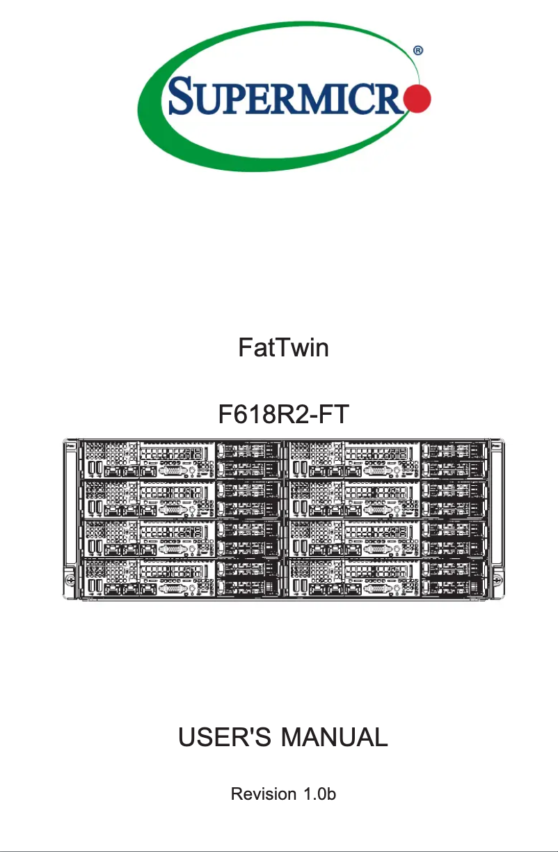 Page 1 de la notice Manuel utilisateur Supermicro SuperServer F618R2-FT