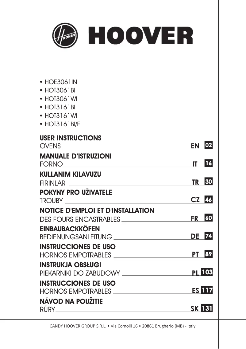 Image de la première page du manuel de l'appareil HOC3T3178WI WIFI