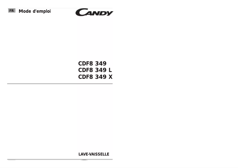 Page n°1 - Manuel utilisateur Candy CDF8 349X/1-47