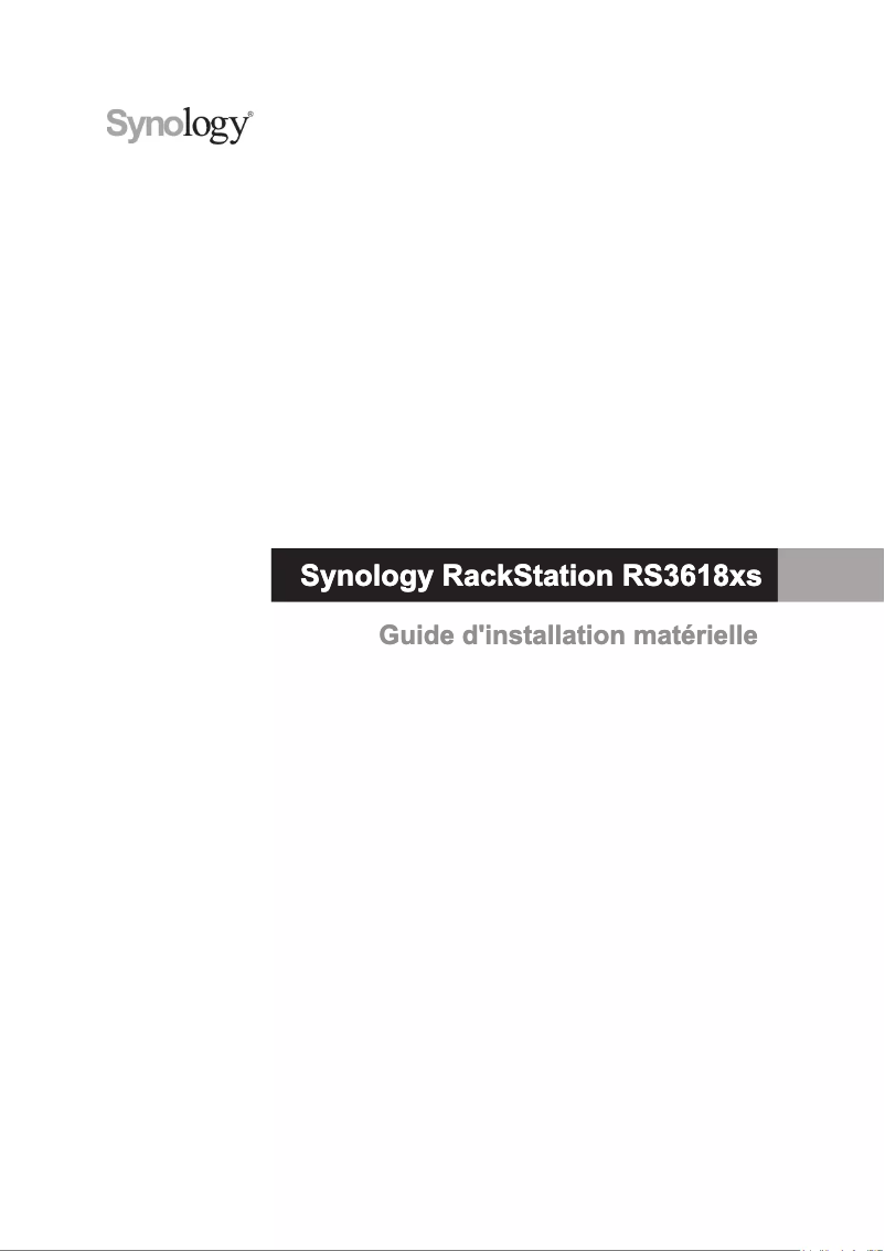 Page 1 de la notice Manuel utilisateur Synology RS3618xs