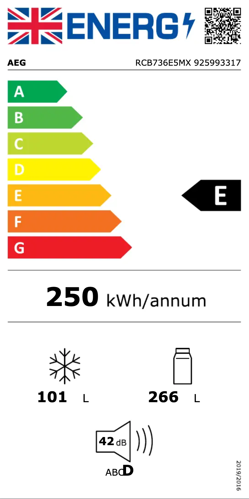 Page n°1 - Label énergétique AEG RCB736E5MX