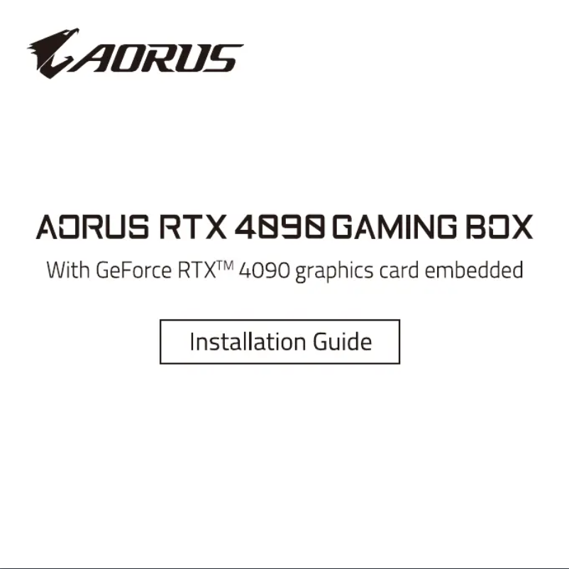 Imagen de la primera página del manual del dispositivo AORUS RTX 4090 GAMING BOX