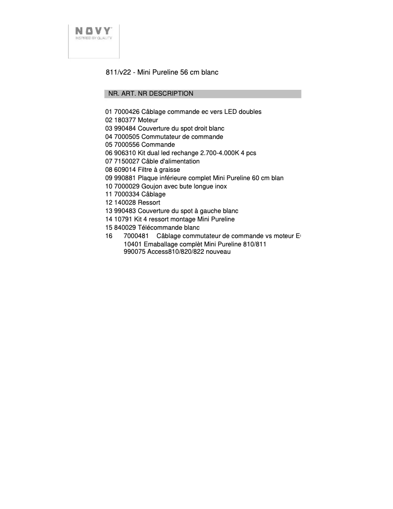 Image de la première page du manuel de l'appareil Pure'Line Mini 811