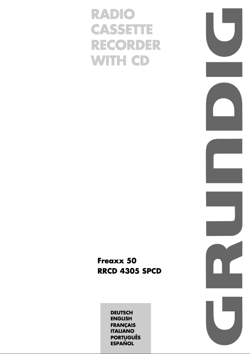 Page n°1 - Manuel utilisateur Grundig Freaxx 50 RRCD 4305 SPCD