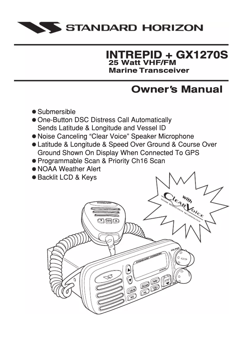 Page n°1 - Manuel utilisateur Standard Horizon Intrepid GX1270S