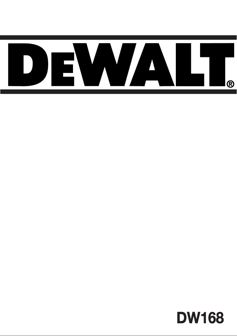 Page 1 de la notice Manuel utilisateur DeWalt DW168