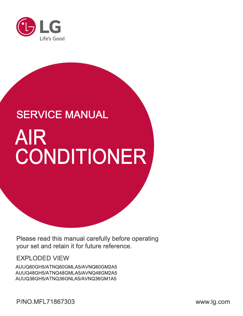 Page 1 de la notice Manuel utilisateur LG AUUQ40GH5