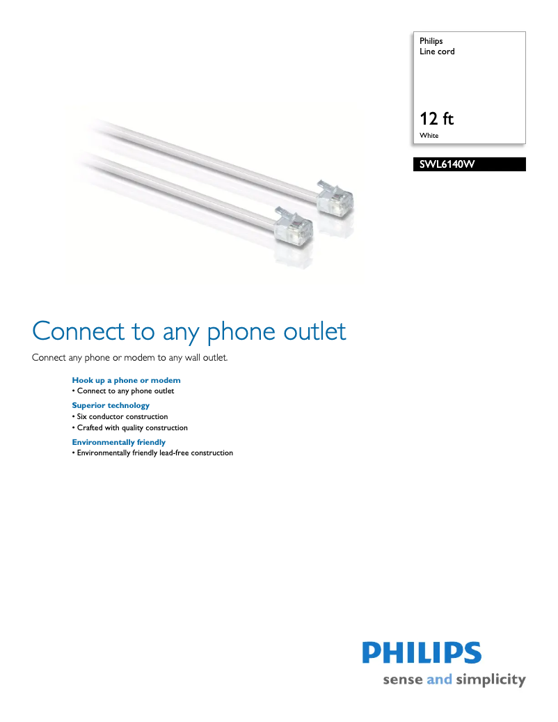 Page 1 de la notice Manuel utilisateur Philips SWL6140W