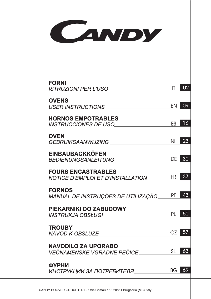 Page 1 de la notice Manuel utilisateur Candy FCP455X