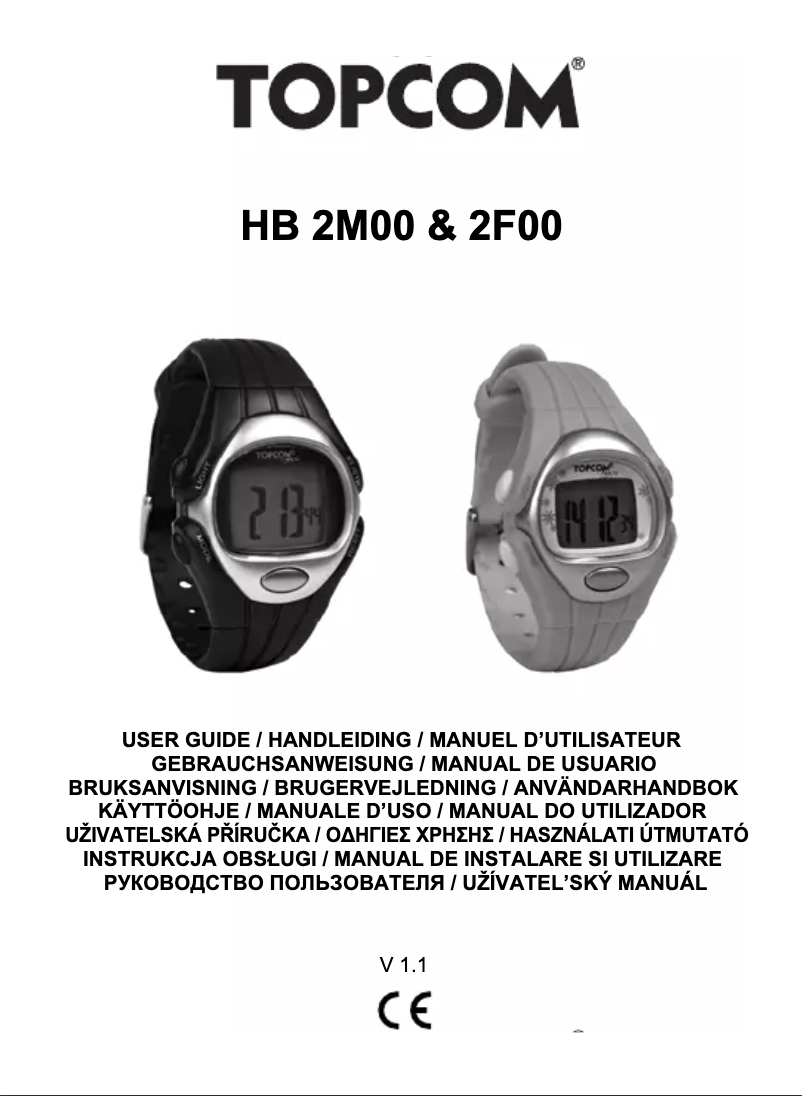 Page n°1 - Manuel utilisateur Topcom HB 2M00