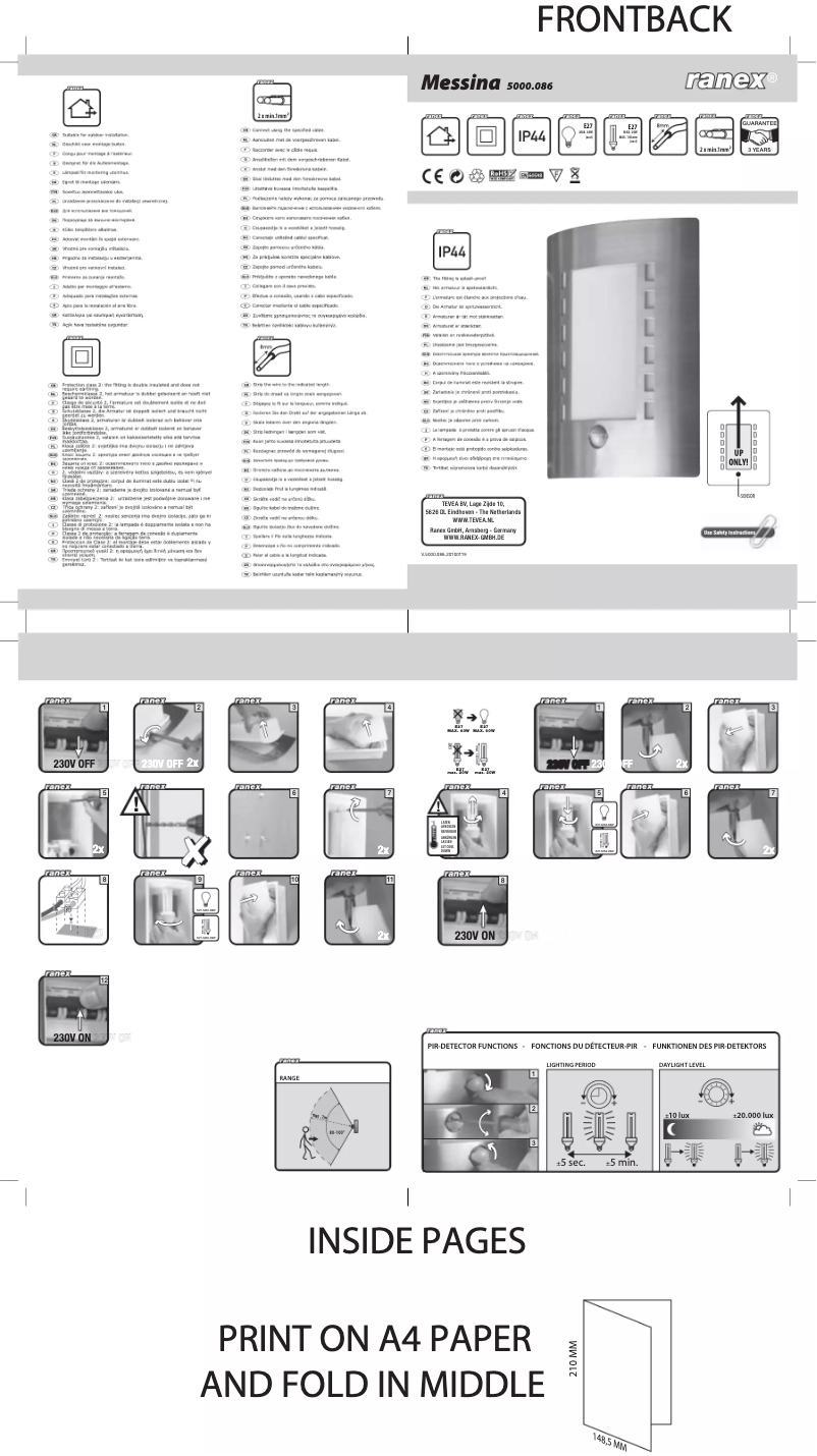 Page 1 de la notice Manuel utilisateur Ranex Messina