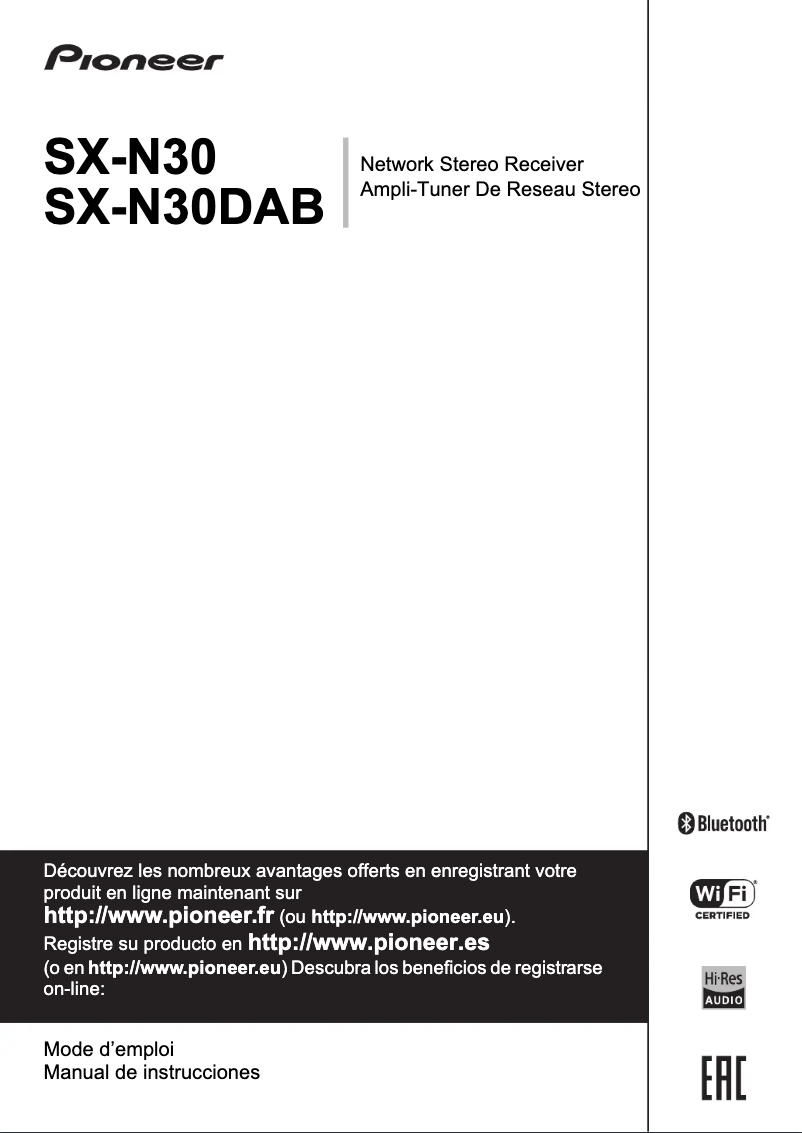 Page n°1 - Manuel utilisateur Pioneer SX-N30DAB