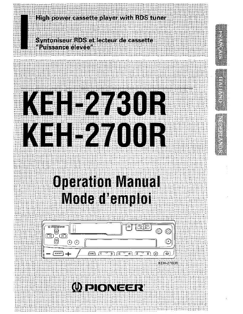 Page 1 de la notice Manuel utilisateur Pioneer KEH-2700R