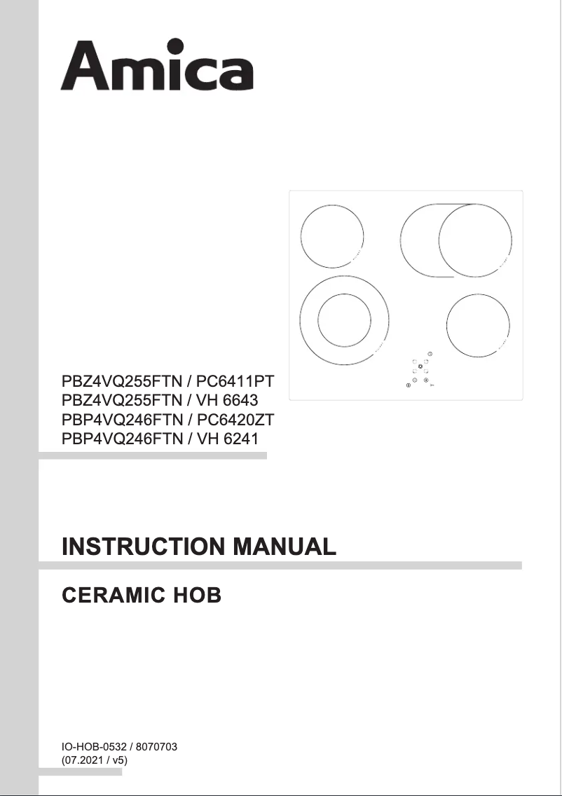 Page 1 de la notice Manuel utilisateur Amica PC6411PT