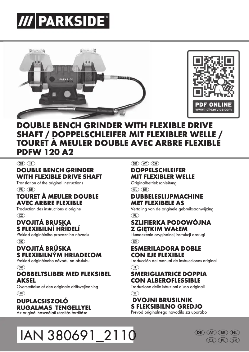 Page 1 de la notice Manuel utilisateur Parkside PDFW 120 A2