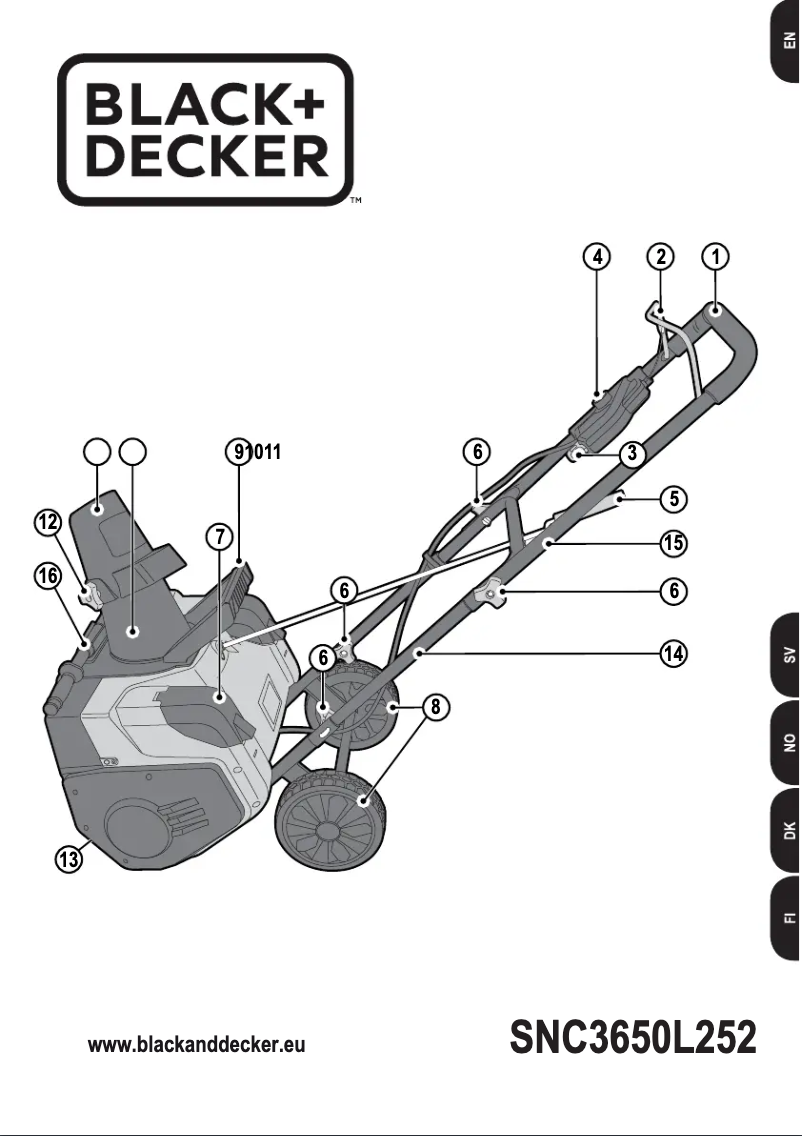Page 1 de la notice Manuel utilisateur Black & Decker SNC3650L252