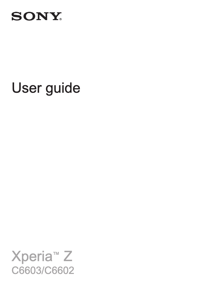 Page 1 de la notice Manuel utilisateur Sony Xperia C6602