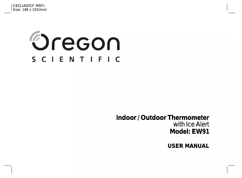 Page n°1 - Manuel utilisateur Oregon Scientific EW 91