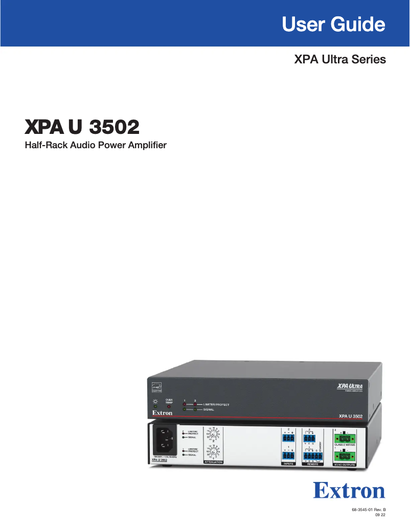 Image de la première page du manuel de l'appareil XPA U 3502