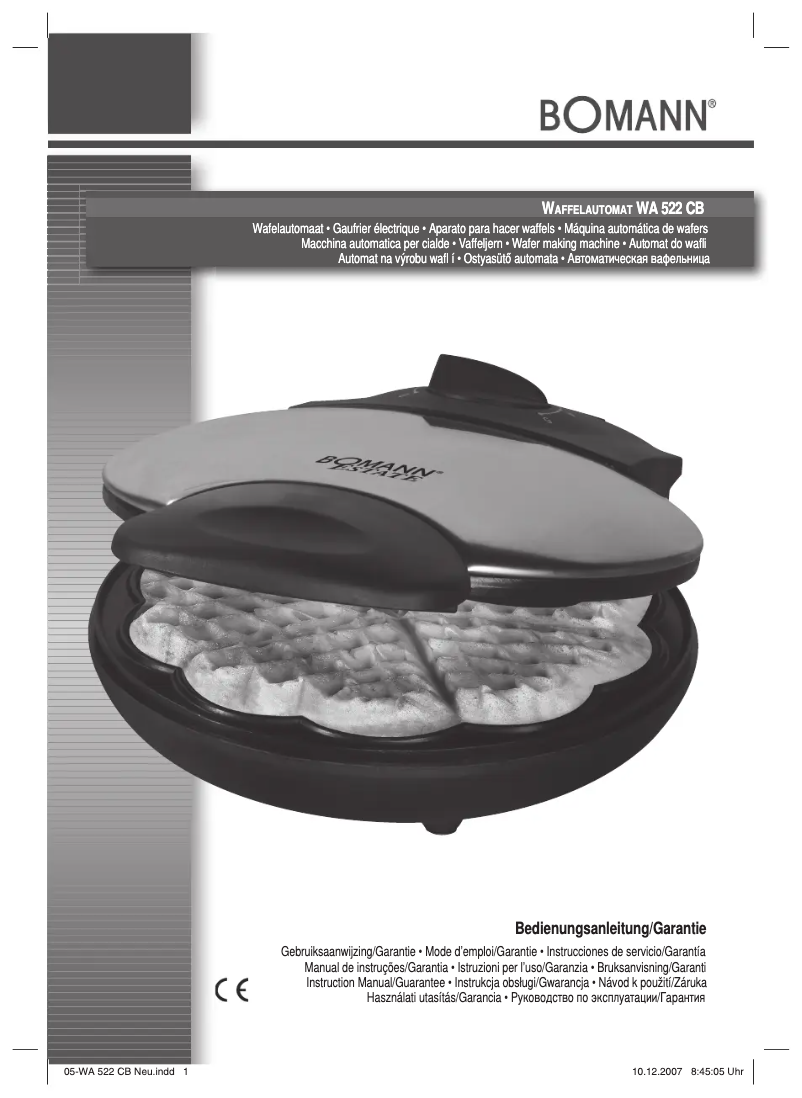 Page 1 de la notice Manuel utilisateur Bomann WA 522 CB